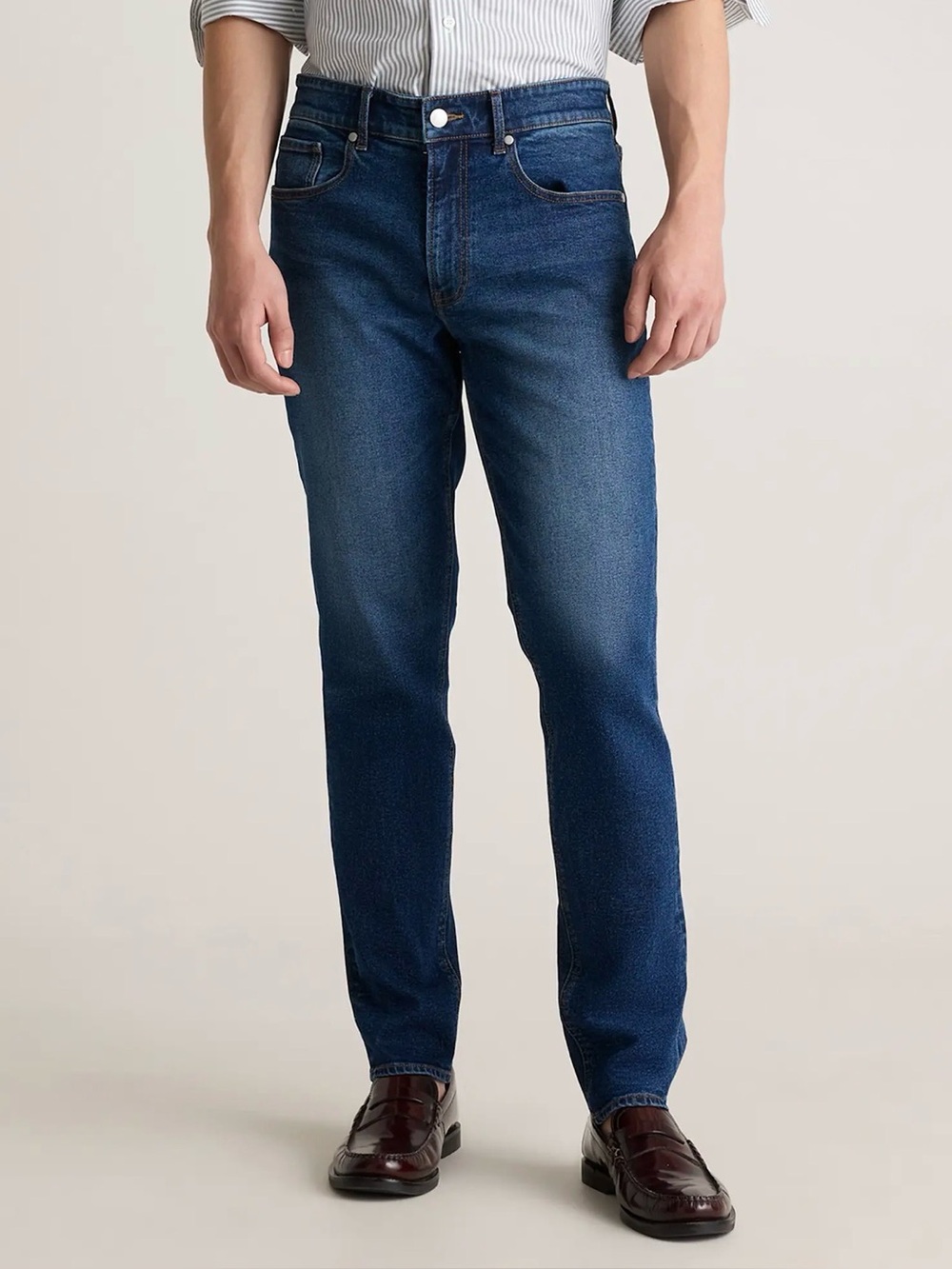 Quince Warren Stretch Slim Jeans Dusk Blue 33x30 Organic Cotton Tapered